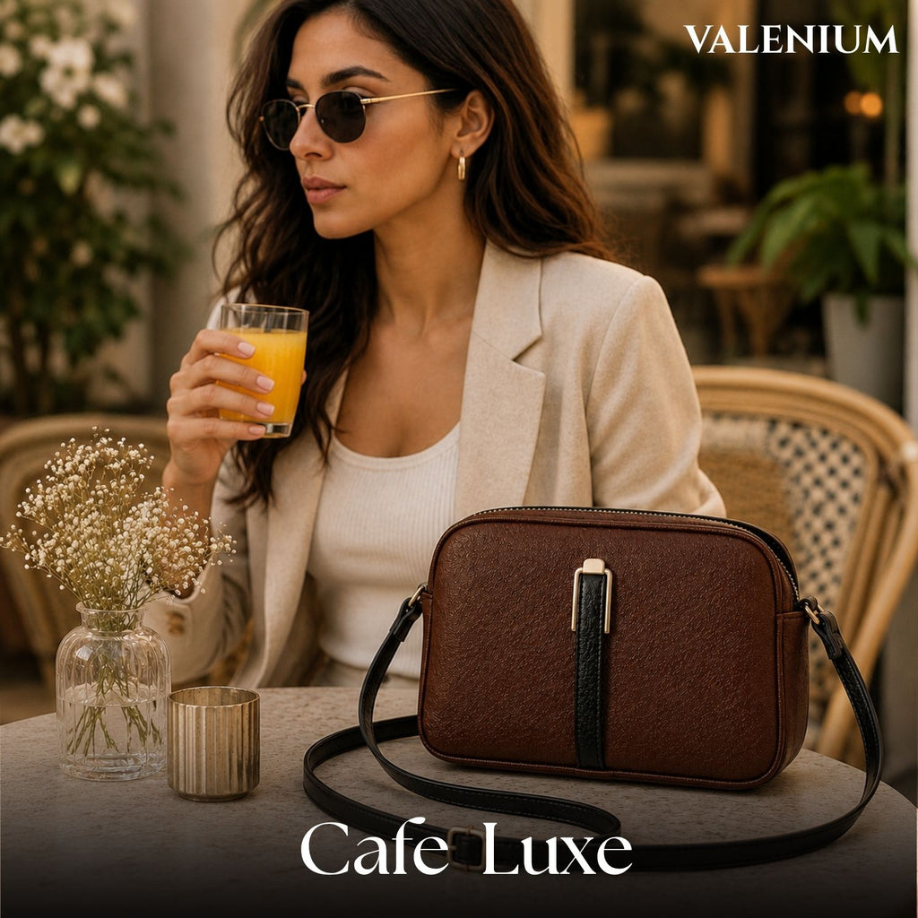 Valenium Quilted Cross Body Sling Bag ( Dark Brown )