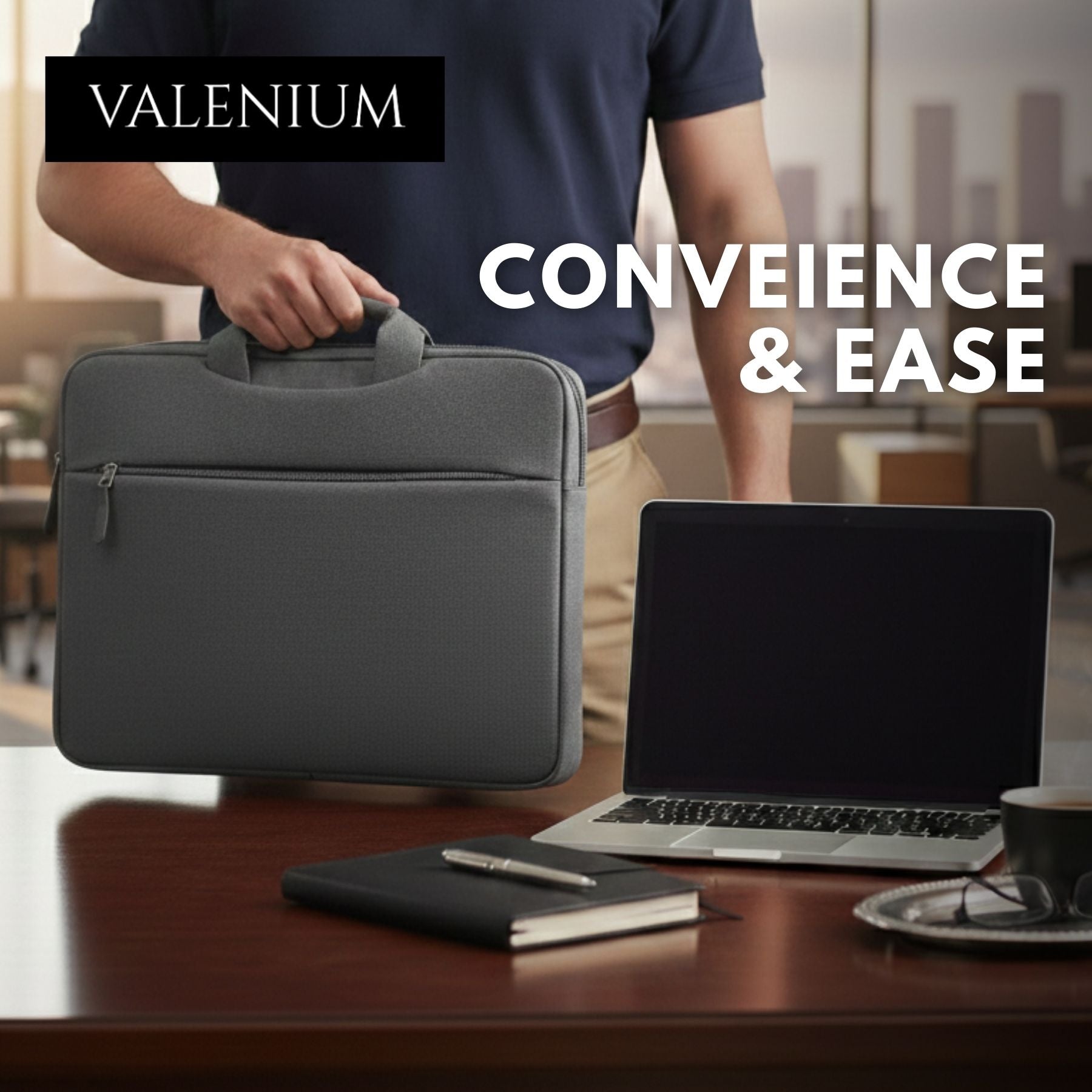 Valenium 15.6" Polyester Laptop Bag (Grey)