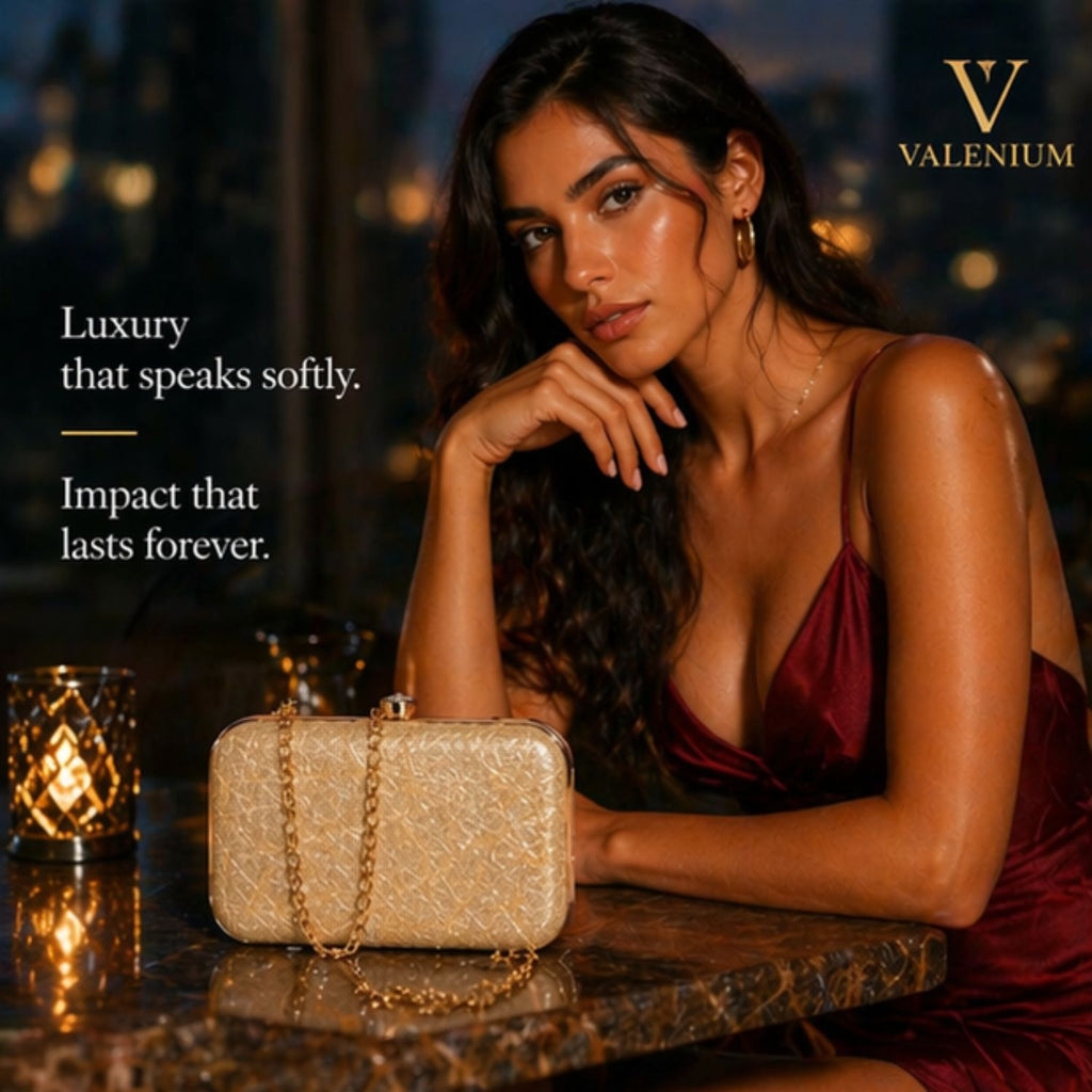 Valenium Clutch Sling Bag (Golden)