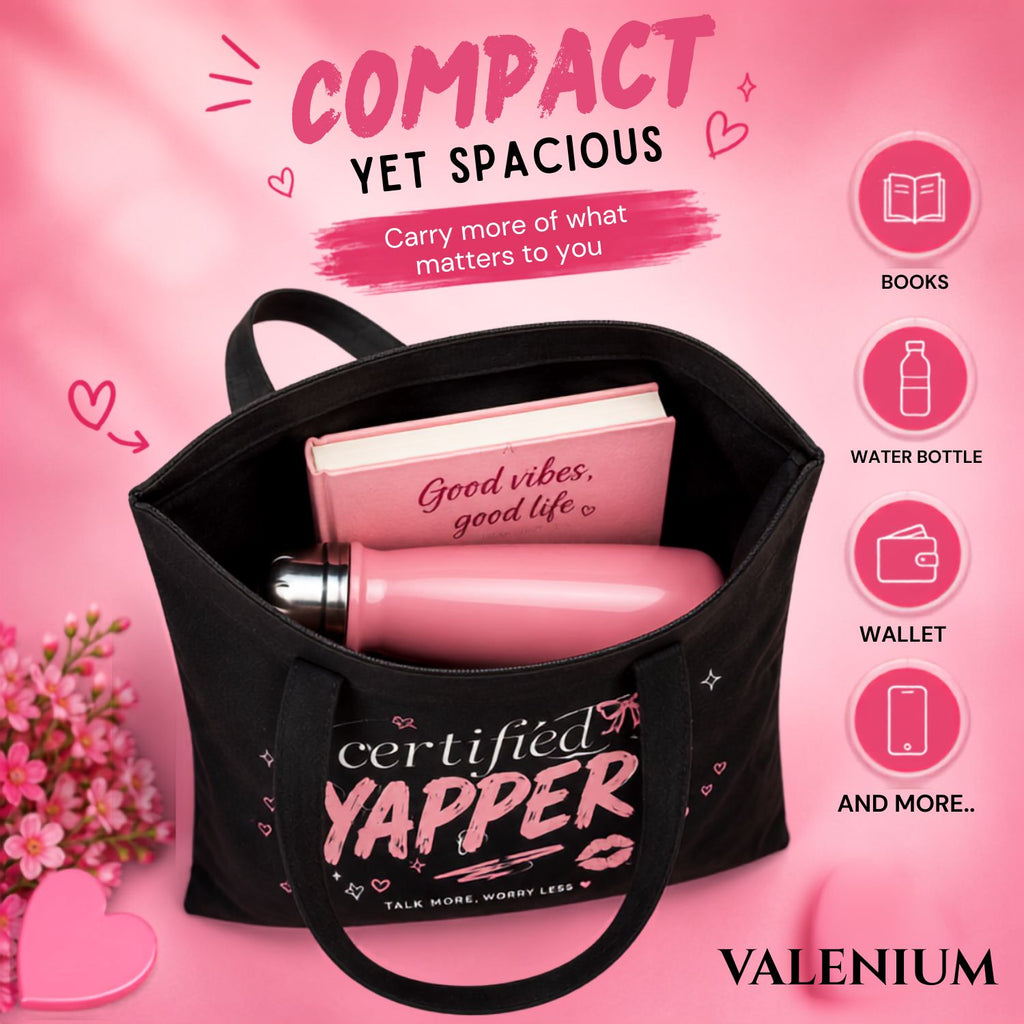 Valenium Certified Yapper Canvas Tote Bag
