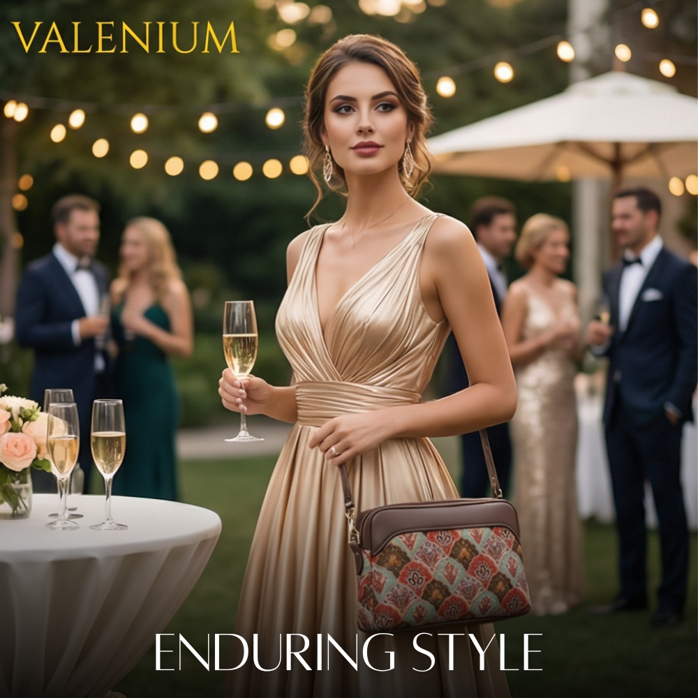 Valenium Printed Sling Bag (Brown)
