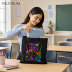 Valenium Swirling Floral Printed Tote Bag