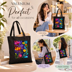 Valenium Swirling Floral Printed Tote Bag