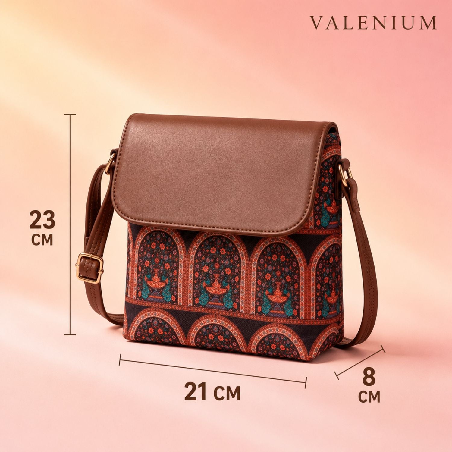 Valenium Urban Floral Sling Bag (Multicolour)