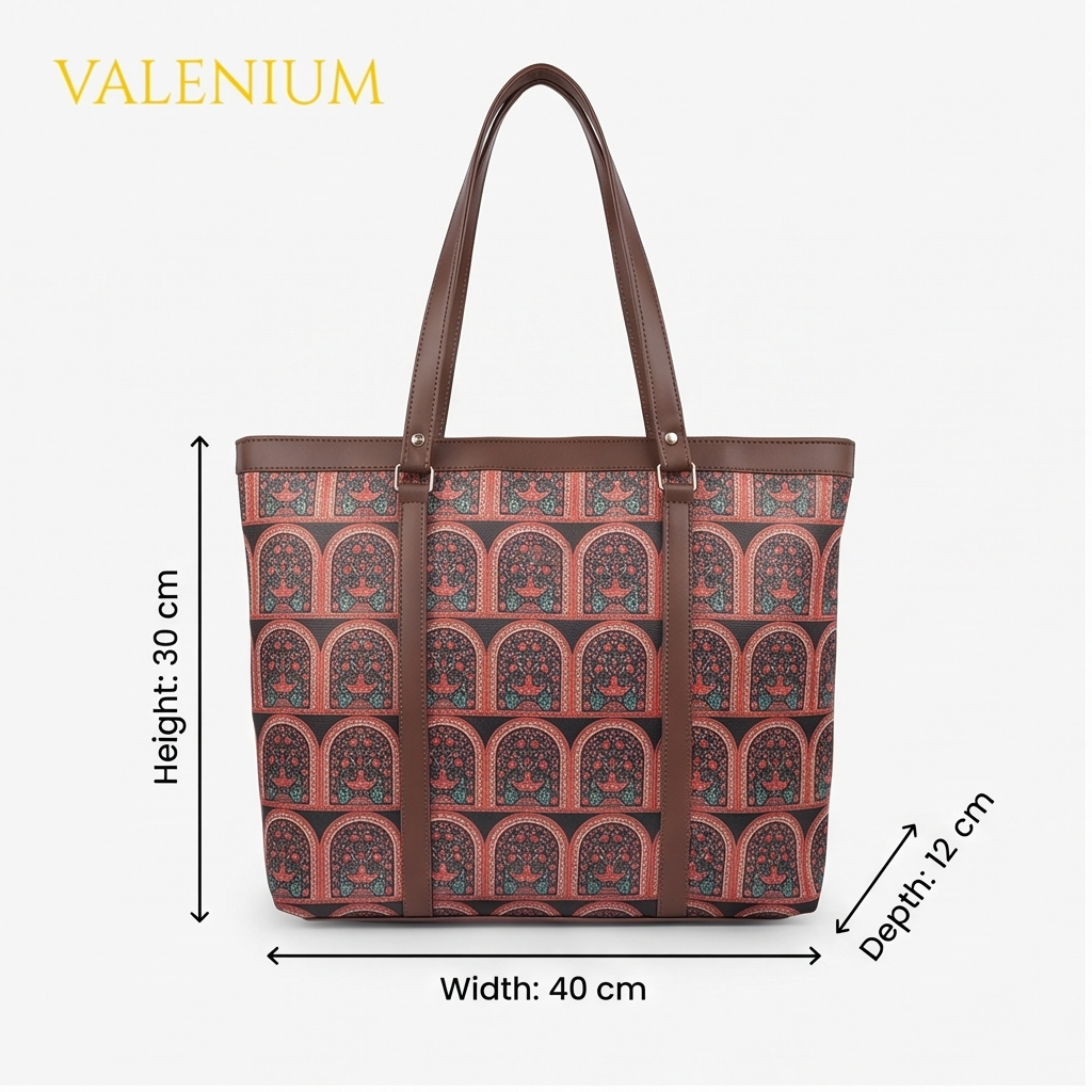 Valenium Women's Office Oxford Fabric Laptop Bag (Brown)