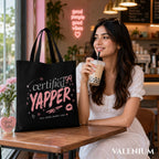 Valenium Certified Yapper Canvas Tote Bag