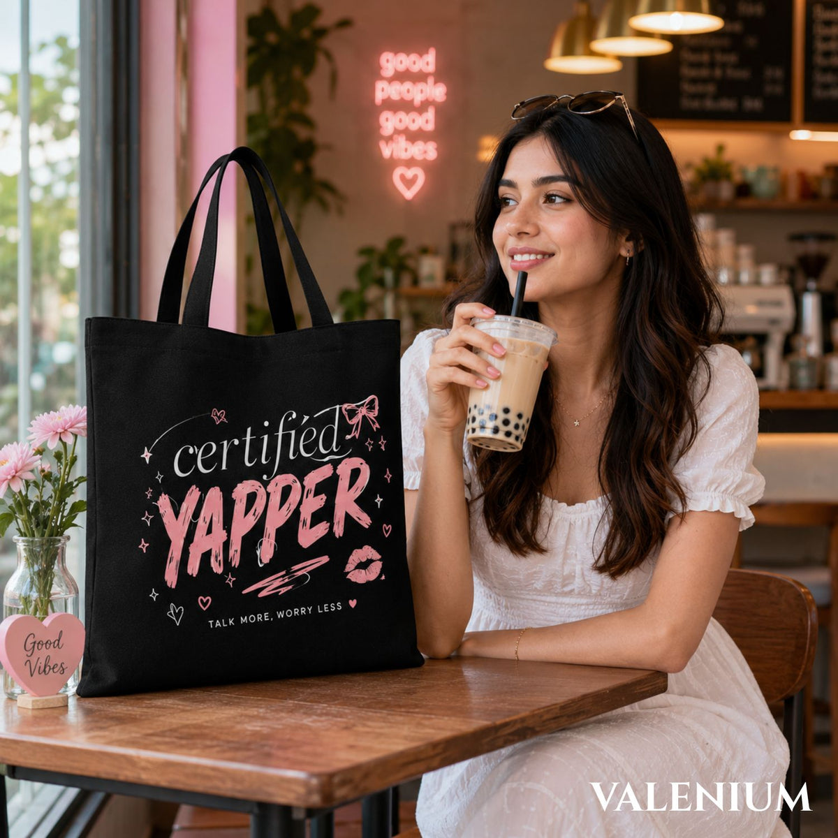 Valenium Certified Yapper Canvas Tote Bag