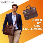 Valenium Men's Laptop PU Briefcase Bag (Brown)