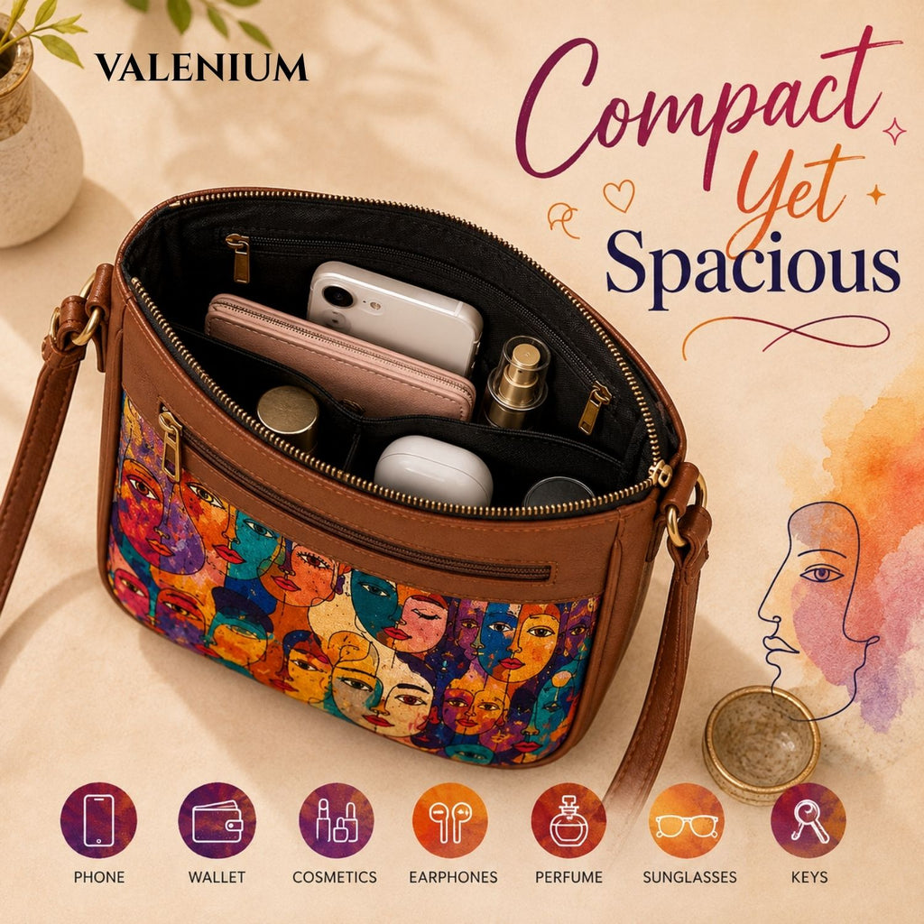 Valenium Colourful Expressions Cubism Sling Bag