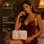 Valenium Bow Clutch Sling Bag (Golden)
