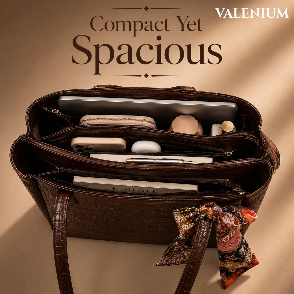 Valenium Coffee Brown Shoulder HandBag