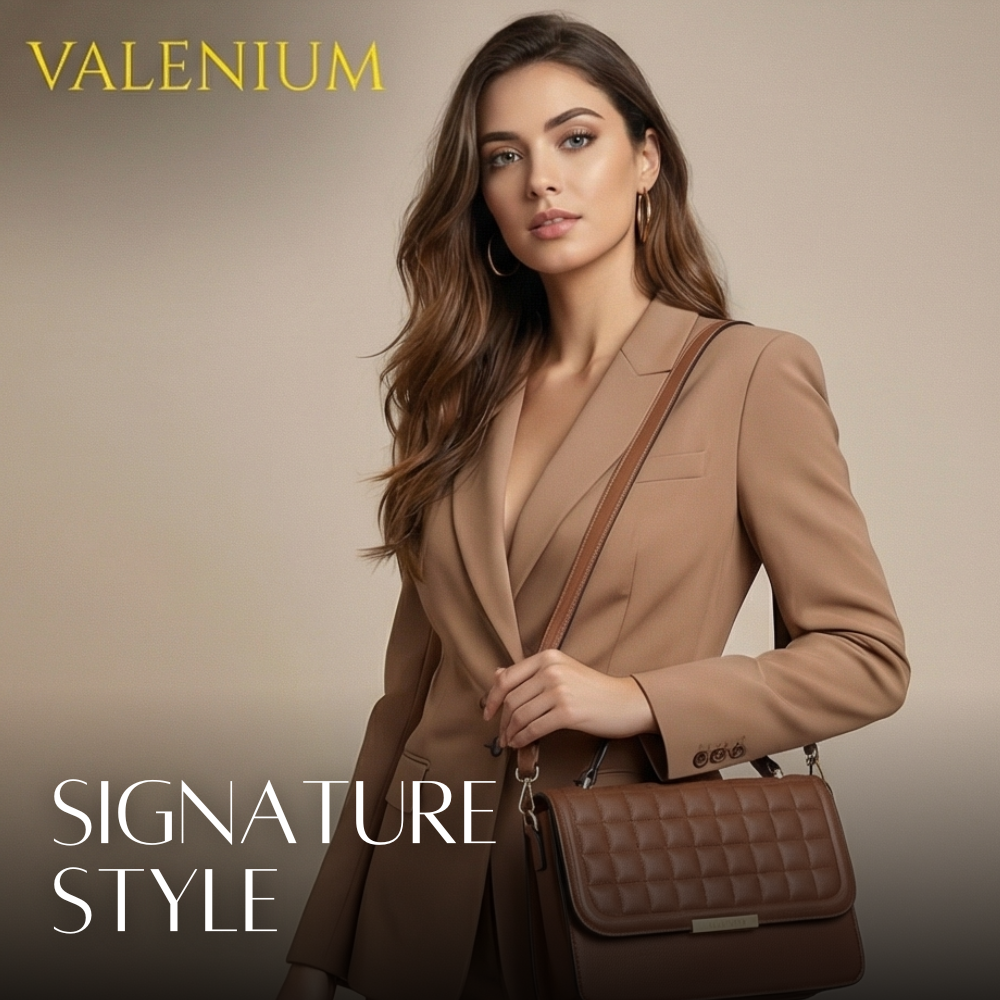 Valenium Satchel Sling Bag (Brown)