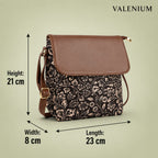 Valenium Printed Sling Bag (Brown & Black)