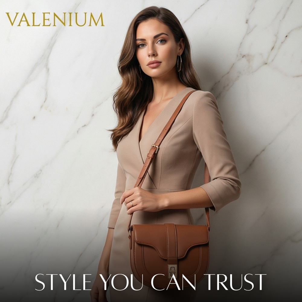Valenium PU Faux Leather Crossbody Sling Bag (Brown)
