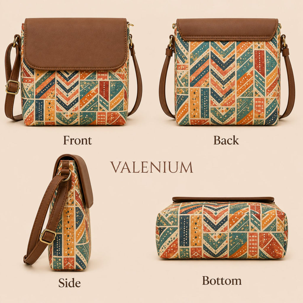 Valenium Patch Print Crossbody Sling Bag