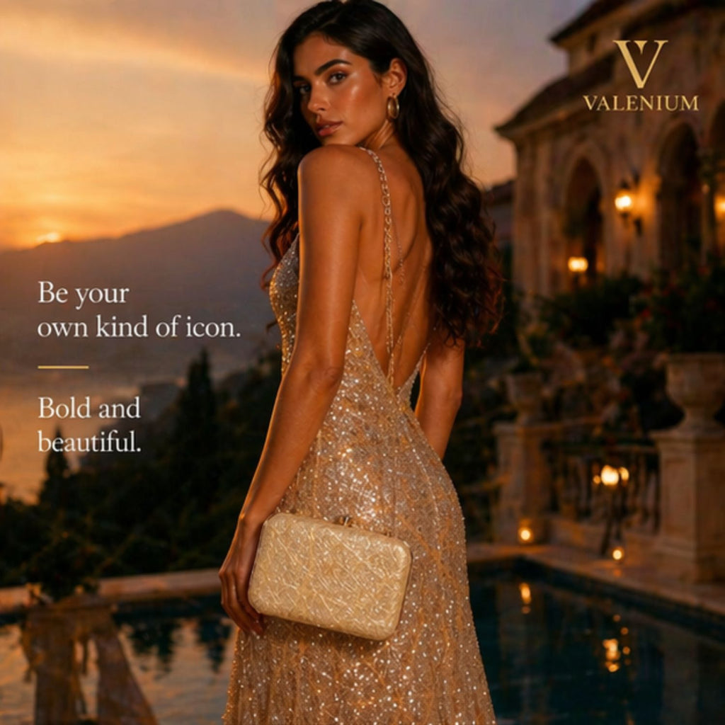 Valenium Clutch Sling Bag (Golden)