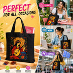 Valenium Bohemian Melody Muse Printed Tote Bag