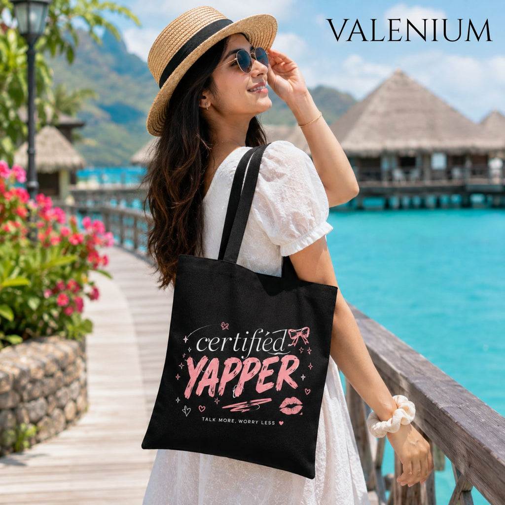 Valenium Certified Yapper Canvas Tote Bag