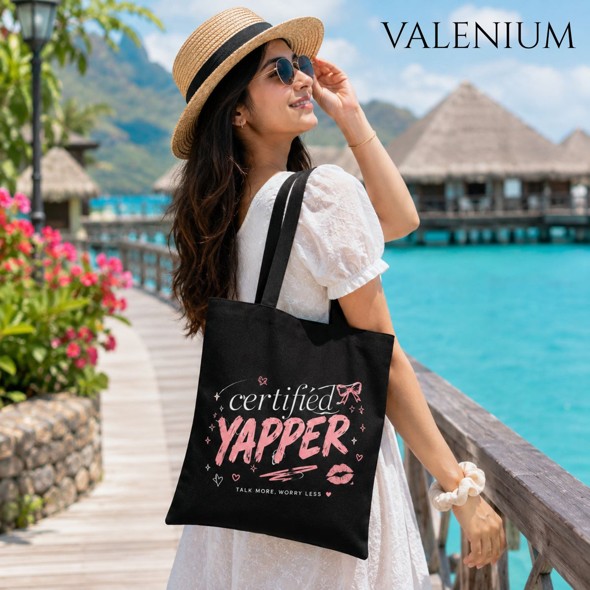 Valenium Certified Yapper Canvas Tote Bag