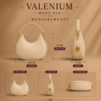 Valenium Half Moon Cream Sling Bag with Double Strap