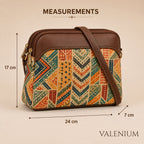 Valenium Women's Geometric Patch Sling Bag