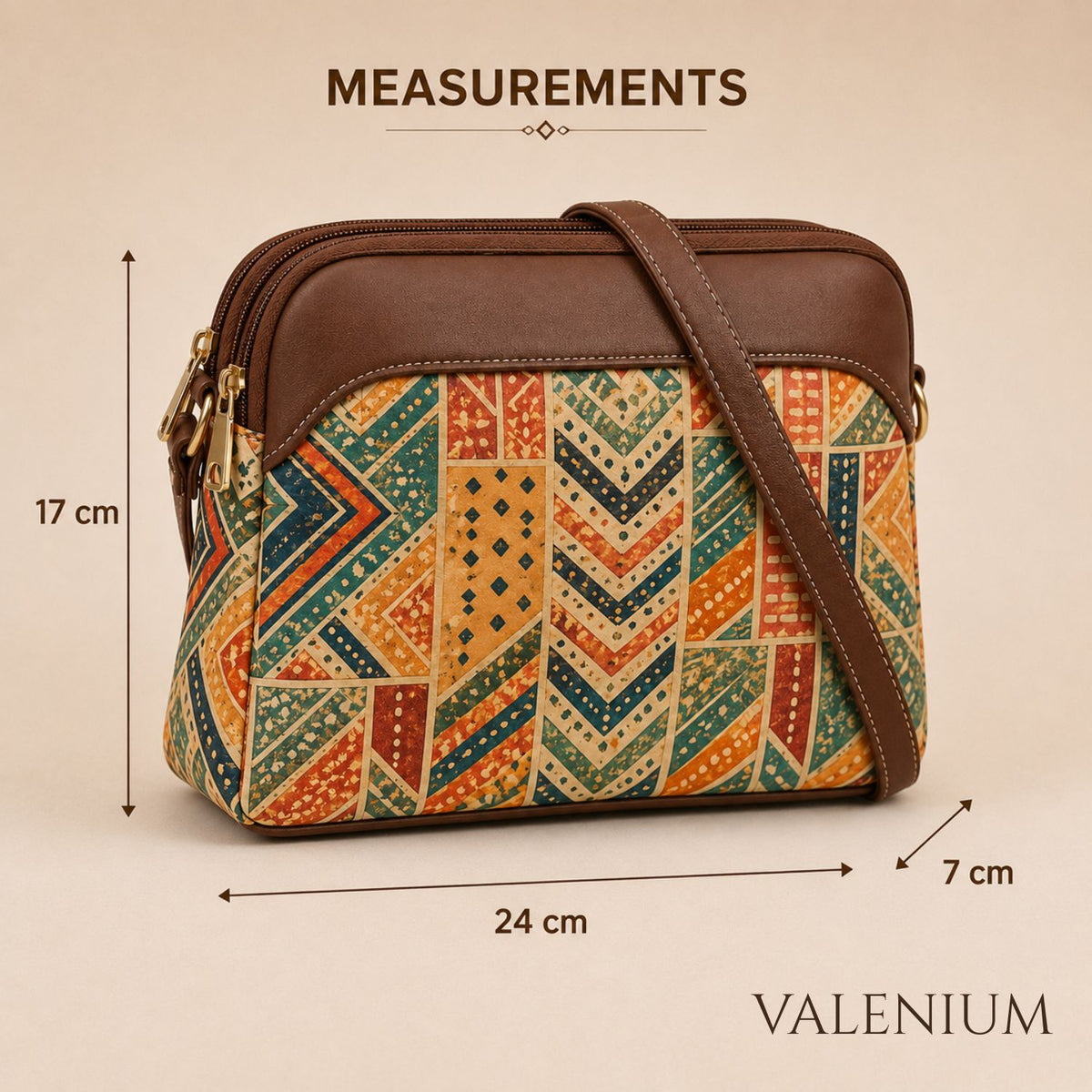 Valenium Women's Geometric Patch Sling Bag