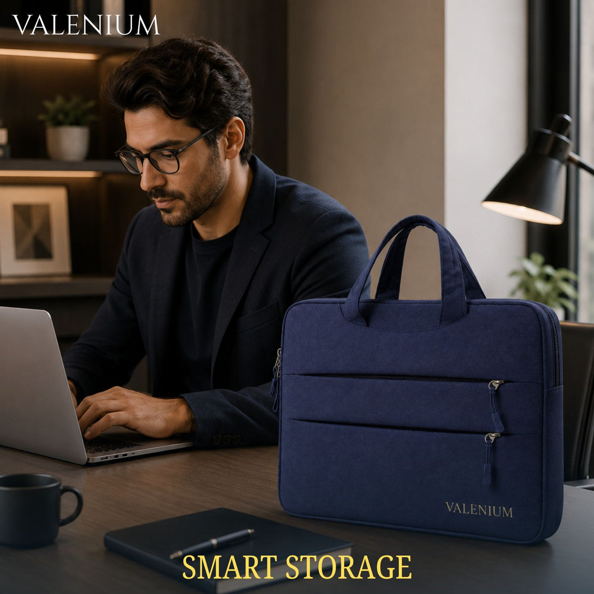 Valenium 15.6” Laptop Polyester Messenger Bag (Blue)