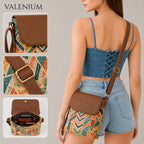 Valenium Patch Print Crossbody Sling Bag