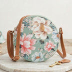 Valenium Flower Print Round Sling Bag (Sage Green)