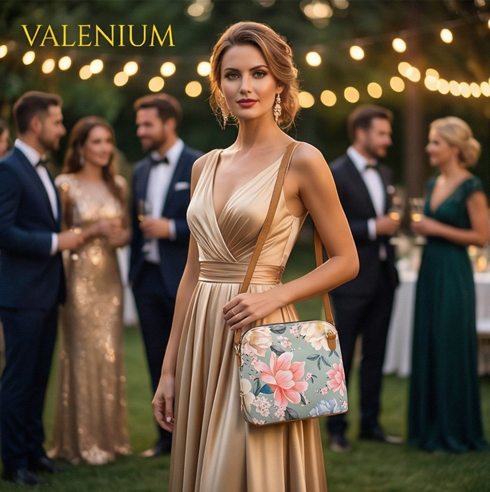 Valenium Floral Print Sling Bag (Sage Green)