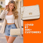 Valenium Women's Quilted Sling Bag (Off-White)