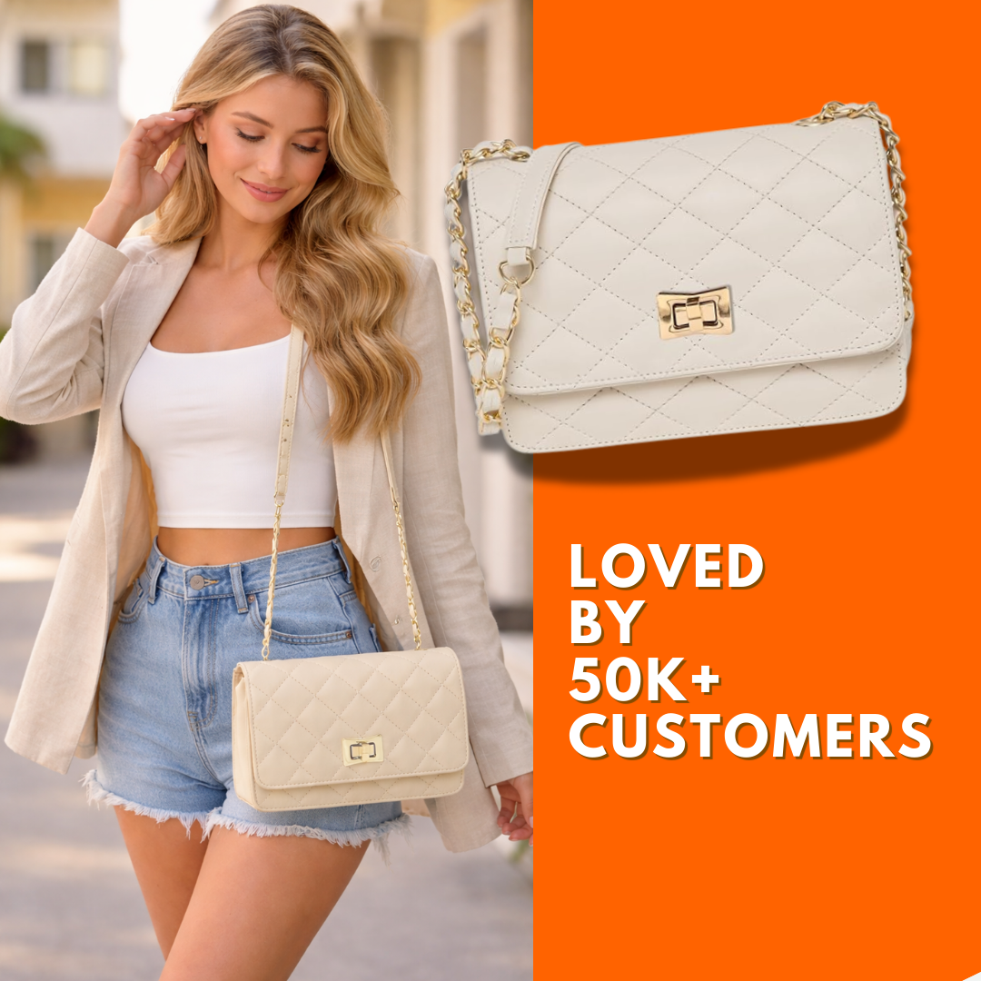 Valenium Women's Quilted Sling Bag (Off-White)