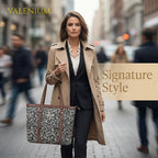 Valenium Women's Jute Laptop Bag (Brown & Black)