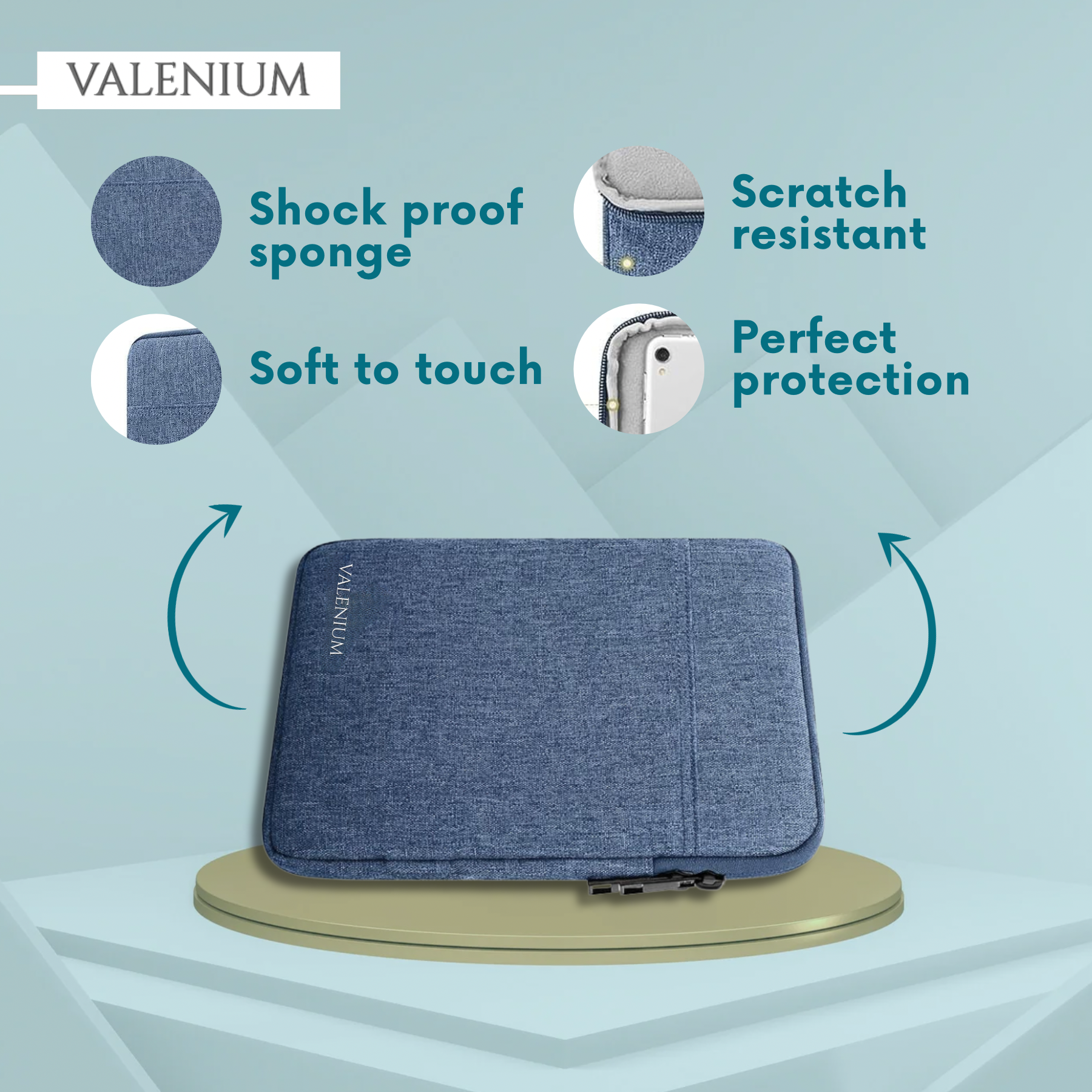Valenium 11.6” Polyester Tablet Case Cover (Blue)