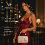 Valenium Flower Clutch Sling Bag (Rose Gold)
