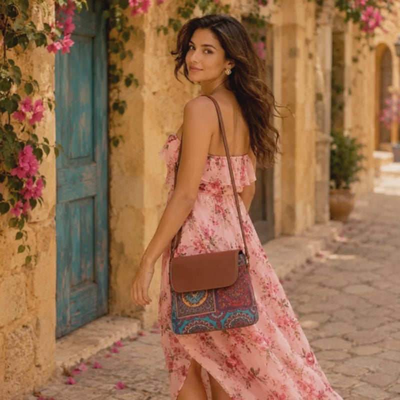 Valenium Printed Crossbody Sling Bag (Mulitcolor)