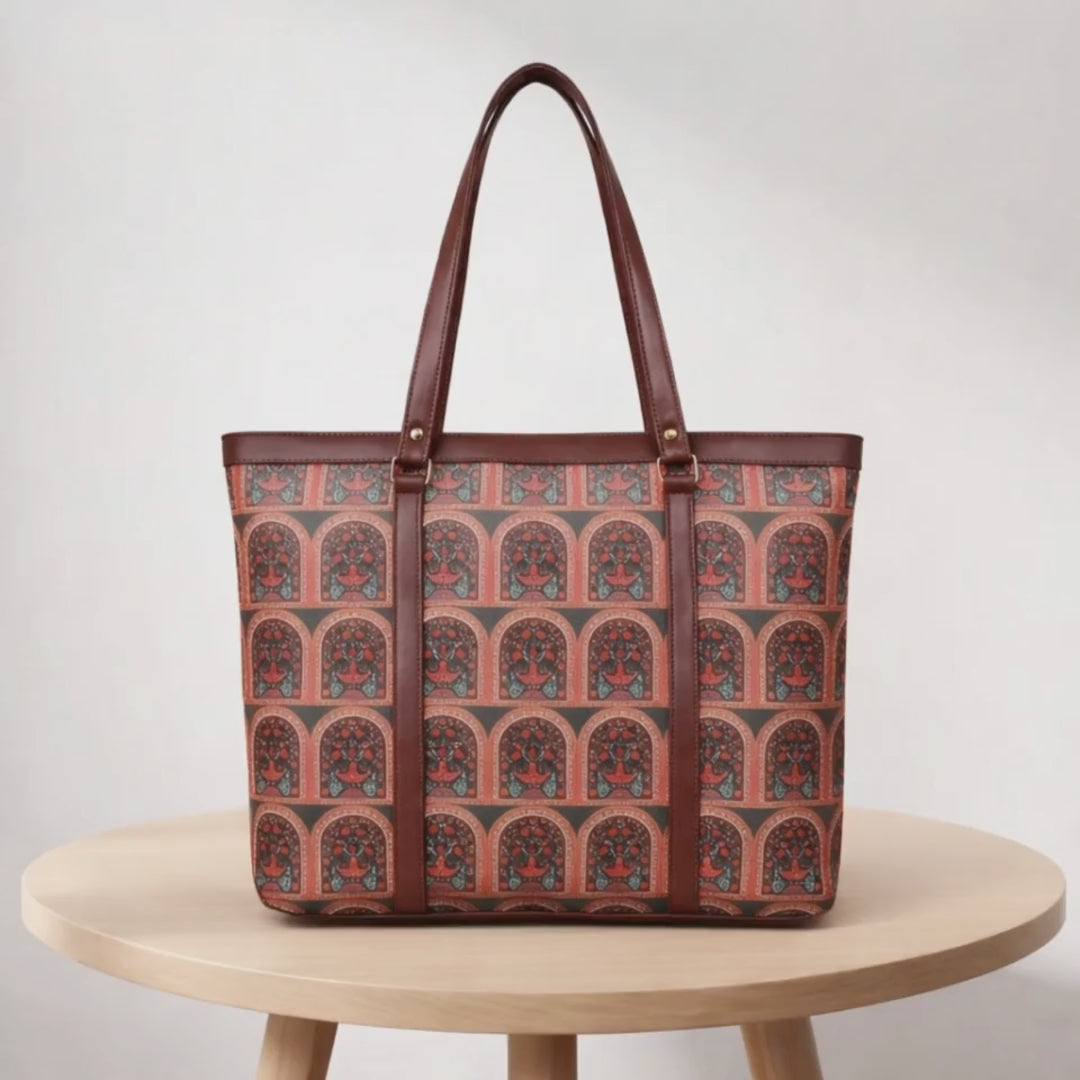 Valenium Women's Office Oxford Fabric Laptop Bag (Brown)