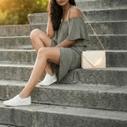 Valenium V-Flap Crossbody Sling Bag (Off-White)