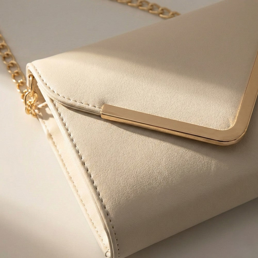 Valenium V-Flap Crossbody Sling Bag (Off-White)