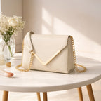 Valenium V-Flap Crossbody Sling Bag (Off-White)