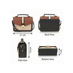 Valenium Sling Bag with Twist Lock (Beige & Brown)