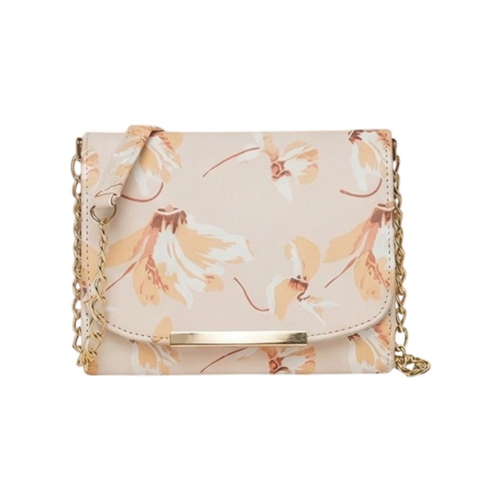Valenium Floral Printed Women's Sling Bag (Cream)