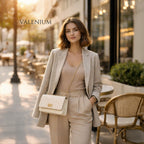 Valenium Sling Bag with Gold Chain (Off White)