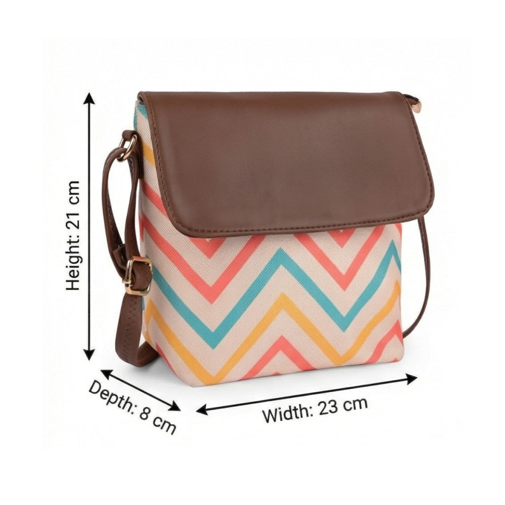 Valenium WavBeach Printed Sling Bag (Multicolor)