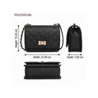 Valenium Women's Quilted Sling Bag (Black)