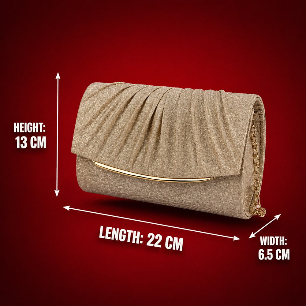 Valenium Women's Clutch Sling Bag (Golden)