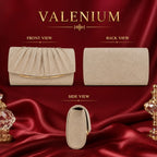Valenium Women's Clutch Sling Bag (Golden)