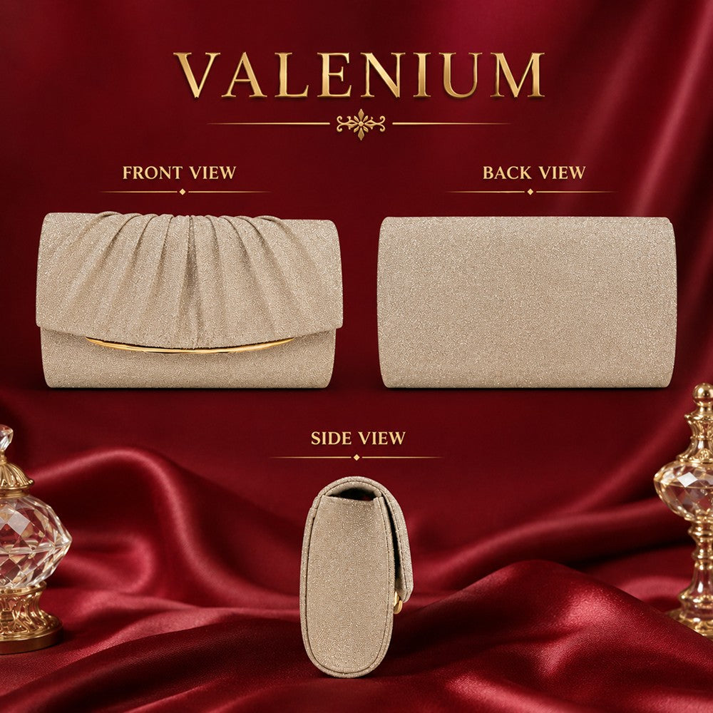 Valenium Women's Clutch Sling Bag (Golden)