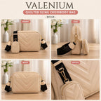 Valenium Cross Body Sling Bag with Pouch (Cream)