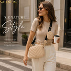 Valenium Cross Body Sling Bag with Pouch (Cream)